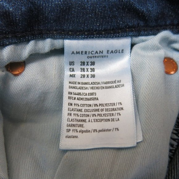 American Eagle Airflex+ Men's Slim Straight Jeans 28x30" (28x28" actual) - Picture 9 of 10